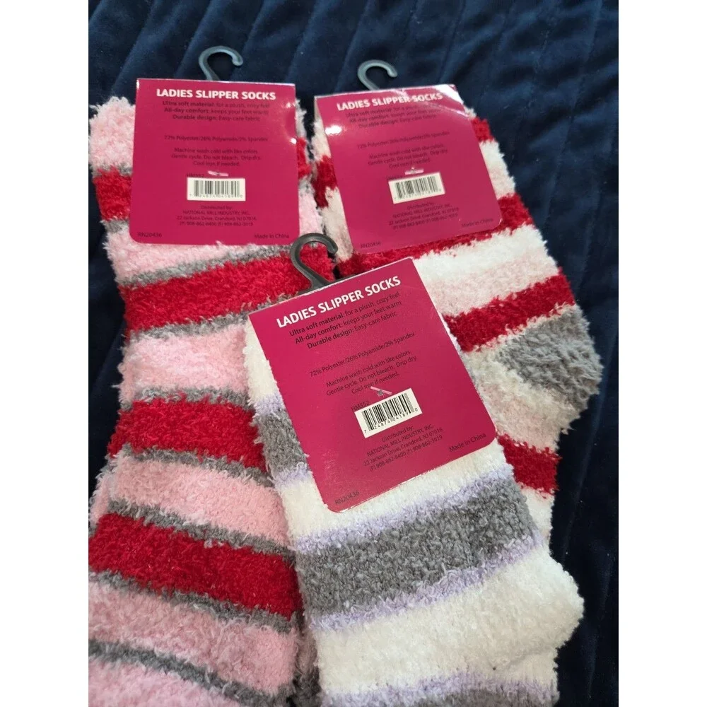 Lot of 6pr Carnival/comfy Lifestyle womens Super Soft Slipper Socks One Size B26